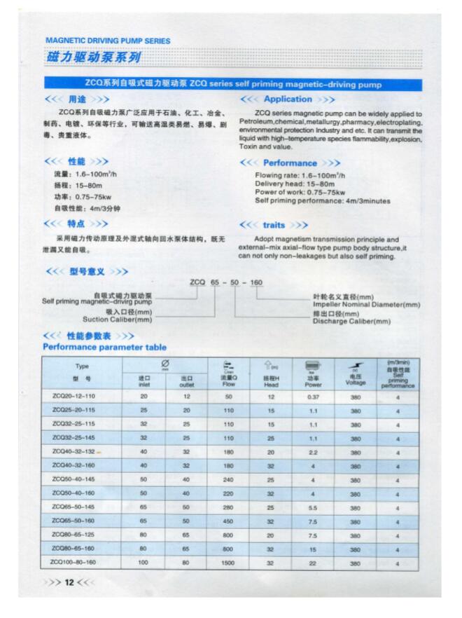 ZCQ系列自吸磁力離心泵腐蝕性能 ZCQ系列自吸磁力離心泵腐蝕性能